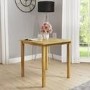 New Haven Solid Oak Dining Table with 2 Natural Velvet Dining Chairs
