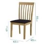 New Haven Light Oak Dining Table with 2 Slatted Back Black Chairs