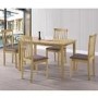 New Haven Medium Dining Set with 4 Slatted Chairs in Grey