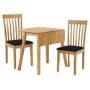 New Haven Drop Leaf Dining Set and 2 Chairs in Black Fabric
