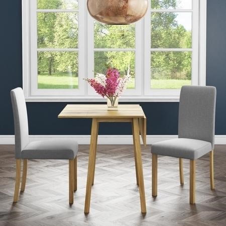 New Haven Oak Dining Set With Small Drop Leaf Table 2 Grey Fabric Chairs Furniture123 New Haven Oak Dining Set With Small, New Haven Dining Table And 6 Windsor Side Chairs Uk