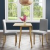 New Haven Oak Dining Set with Small Drop Leaf Table &amp; 2 Grey Fabric Chairs