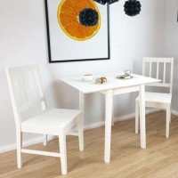GRADE A3 - New Haven Drop Leaf Dining Table in Stone White