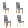 4 New Haven Grey Fabric Dining Chairs