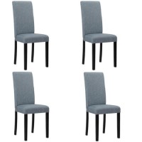 4 New Haven Slate Grey Dining Chairs with Black Legs