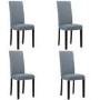 4 New Haven Slate Grey Dining Chairs with Black Legs
