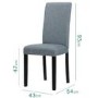 4 New Haven Slate Grey Dining Chairs with Black Legs