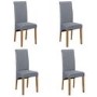 4 New Haven Grey Roll Top Dining Chairs with Wooden Legs