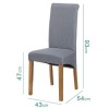 4 New Haven Grey Roll Top Dining Chairs with Wooden Legs