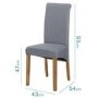 4 New Haven Grey Roll Top Dining Chairs with Wooden Legs