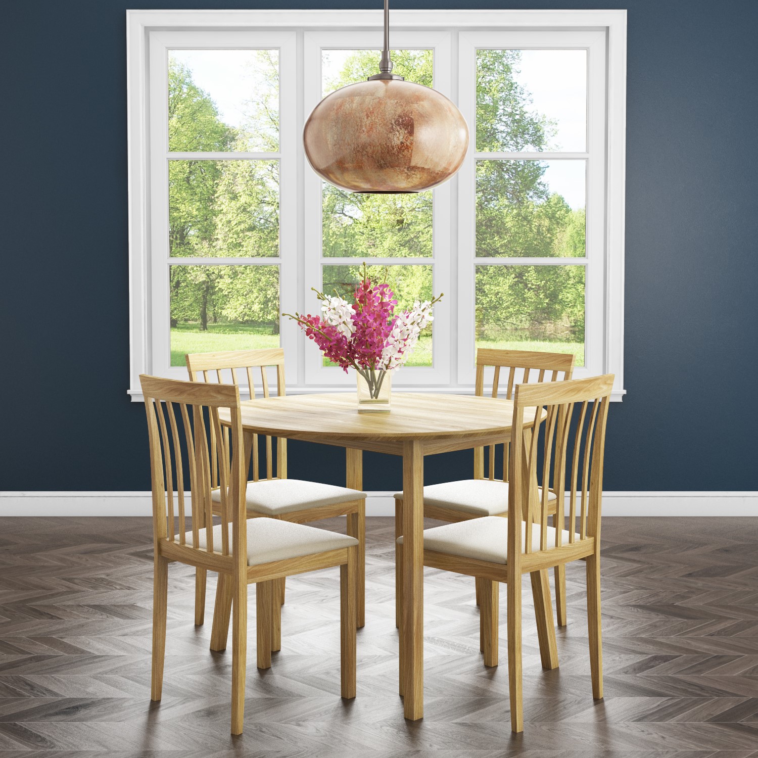 New Haven Round Drop Leaf Dining Table With 4 Cream Fabric Dining New Haven Round Drop Leaf Dining Table With 4 Cream Fabric Dining