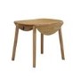 Round Oak Drop Leaf Dining Table & 2 Blue Velvet Chairs - New Haven