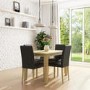 New Haven Oak Extendable Dining Set with 4 Black Leather Dining Chairs