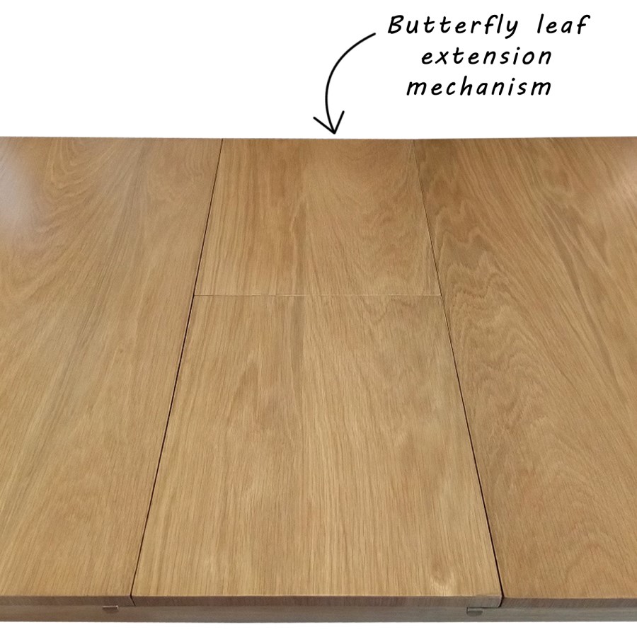 New Haven Oak Extendable Dining Set with 2 Black Faux Leather and 1 Bench