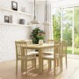 New Haven Set with Oak Extendable Dining Table & 6 Chairs with Cream Seat