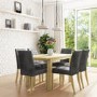 New Haven Extending Dining Table Set + 6 Grey Velvet Chairs