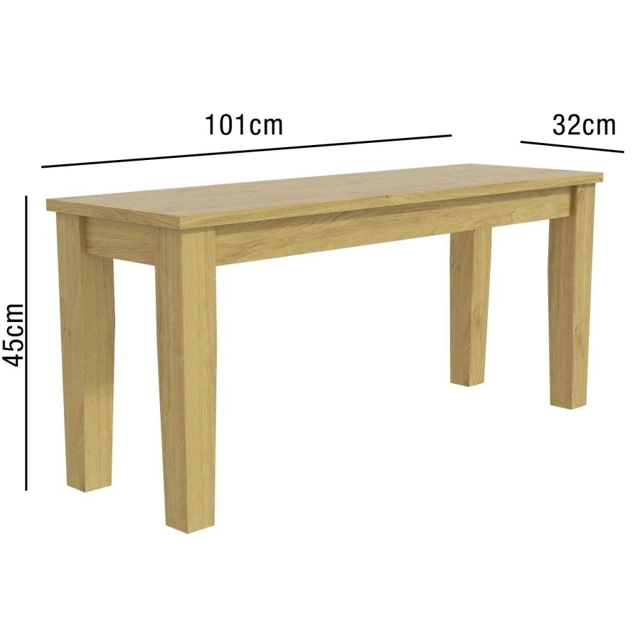 New Haven Oak Extendable Dining Table with 2 Dining Benches in Light Oak