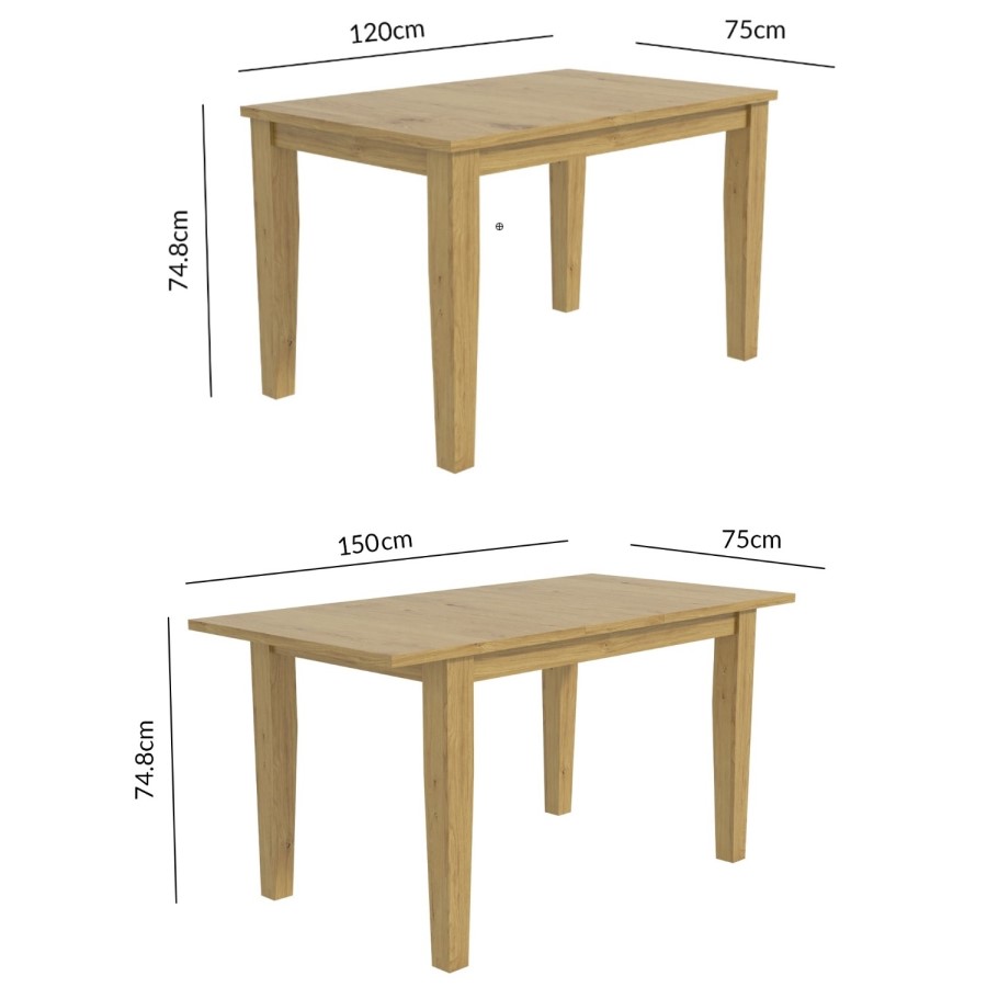New Haven Oak Extendable Dining Set with 2 Orange Velvet Dining Chairs and Dining Bench