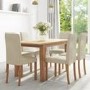 Oak Extendable Dining Table & 6 Cream Velvet Chairs - New Haven