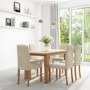 Oak Extendable Dining Table & 6 Cream Velvet Chairs - New Haven