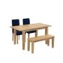 Oak Extendable Dining Table with 2 Chairs & 1 Bench - New Haven