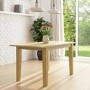 Oak Extendable Dining Table with 2 Pink Velvet Chairs & 1 Bench - New Haven