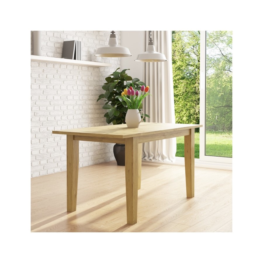 Oak Extendable Dining Table with 2 Pink Velvet Chairs & 1 Bench - New Haven