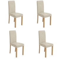 4 New Haven Velvet Cream Dining Chairs