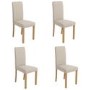 4 New Haven Cream Fabric Dining Chairs