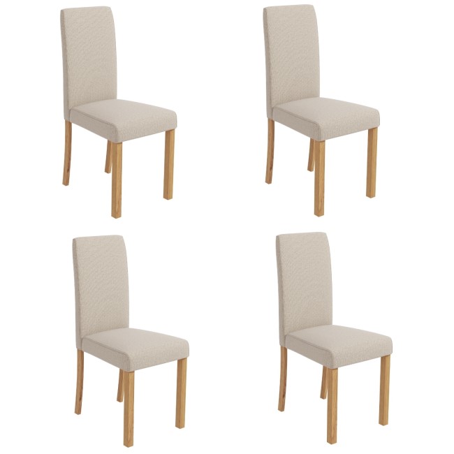 4 New Haven Cream Fabric Dining Chairs