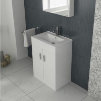 Anya Floorstanding Vanity Unit with Basin - 2 Door - White Gloss