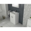Anya Floorstanding Vanity Unit with Basin - 2 Door - White Gloss