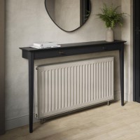 Large Black Radiator Cover Black With Brass Handles - Noa