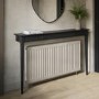 Large Black Radiator Cover Black With Brass Handles - Noa