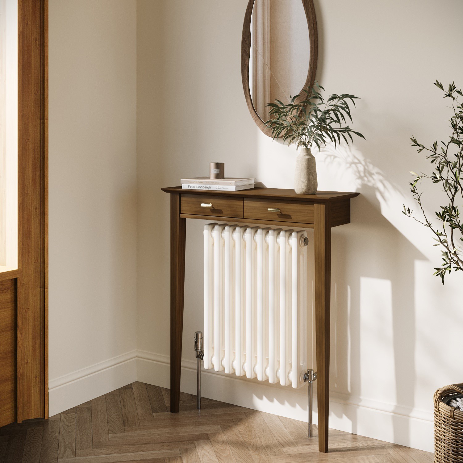 Extra Small & Narrow Walnut Radiator Cover - 75cm - Noa - Furniture123