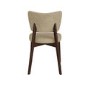 Set of 4 Beige Faux Leather Dining Chairs with Walnut Legs - Greta