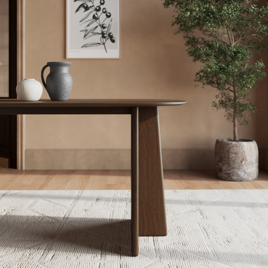 Rectangular Walnut Dining Table - Seats 4 - Noor