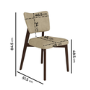 Set of 4 Beige Faux Leather Dining Chairs with Walnut Legs - Greta
