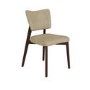 Set of 4 Beige Faux Leather Dining Chairs with Walnut Legs - Greta