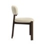 Rectangular Walnut Dining Table Set with 4 Cream Upholstered Chairs - Seats 4 - Noor