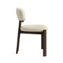 Rectangular Walnut Dining Table Set with 4 Cream Upholstered Chairs - Seats 4 - Noor