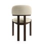 Rectangular Walnut Dining Table Set with 4 Cream Upholstered Chairs - Seats 4 - Noor