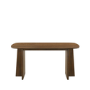 Rectangular Walnut Dining Table Set with 4 Cream Upholstered Chairs - Seats 4 - Noor