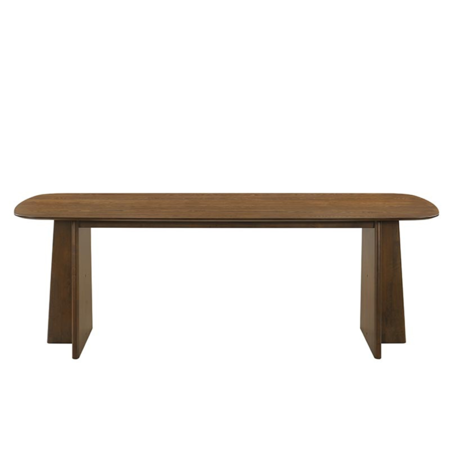 Large Rectangular Walnut Dining Table Set with 6 Cream Upholstered Chairs - Seats 6 - Noor