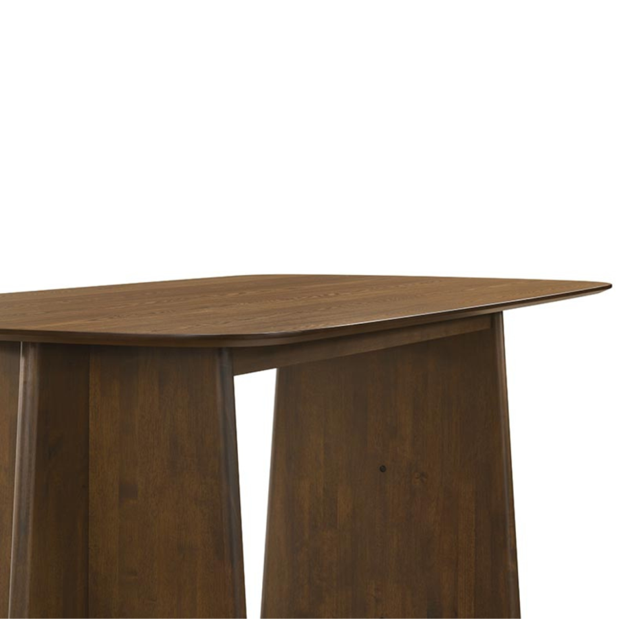 Large Rectangular Walnut Dining Table Set with 6 Cream Upholstered Chairs - Seats 6 - Noor