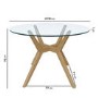 Round Glass Dining Table Set with 4 Cream Recycled Fabric Chairs - Seats 4 - Nori