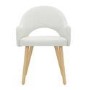 Round Glass Dining Table Set with 4 Cream Recycled Fabric Chairs - Seats 4 - Nori