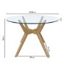 Round Glass Dining Table Set with 4 Green Fabric Dining Chairs - Seats 4 - Nori