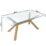 Glass Dining Table Set with 6 Cream Faux Leather Chairs - Seats 6 - Nori