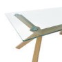 Glass Dining Table Set with 6 Cream Faux Leather Chairs - Seats 6 - Nori